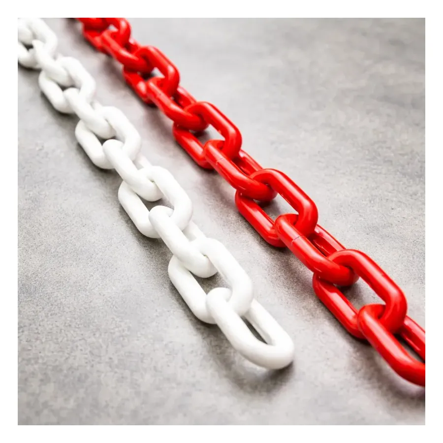 Cadena plástica N°8 roja y blanca